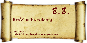 Brém Barakony névjegykártya